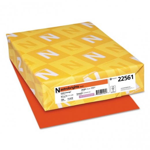 Astrobrights Color Paper, 24 Lb Bond Weight, 8.5 X 11, Orbit Orange, 500 Sheets/Ream