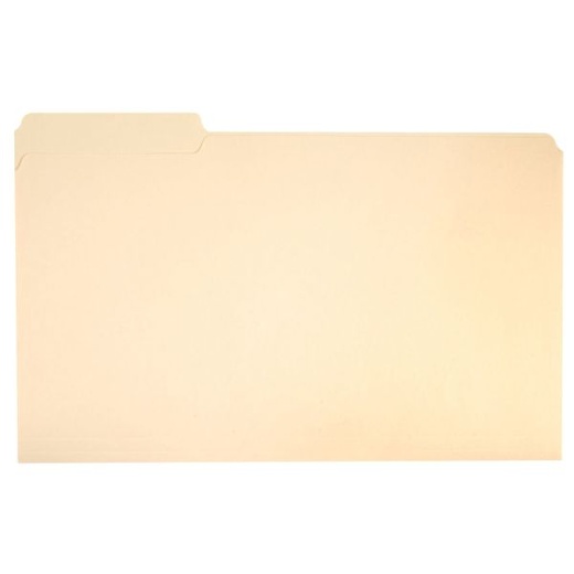 Skilcraft File Folders, 1/3 Cut, Legal Size, 30% Recycled, Manila, Pack Of 100