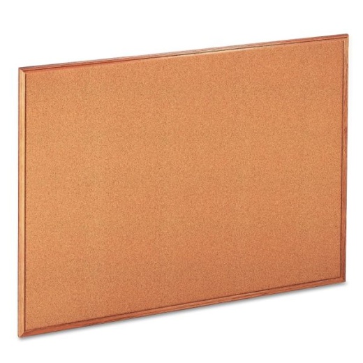 Universal 43604 Bulletin Board, 36" x 48", Wood Frame With Oak Finish
