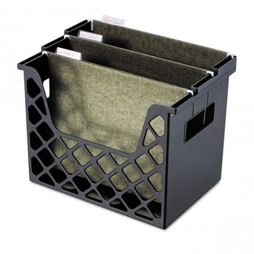 Officemate Recycled Desktop File Organizer, 3 Sections, Letter Size Files, 13.25" X 8.63" X 10.75", Black