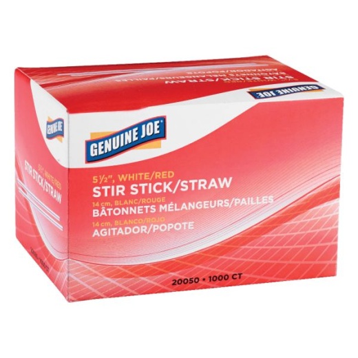 Genuine Joe 5-1/2" Plastic Stir Stick/Straws