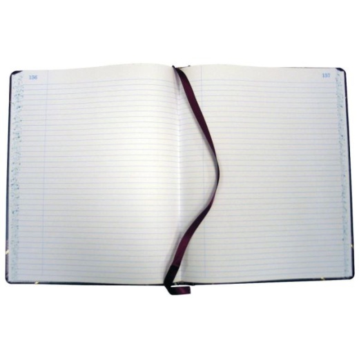 Boorum & Pease Account Book, Record, 7 5/8" x 9 5/8", 150 Pages, Black/Burgundy