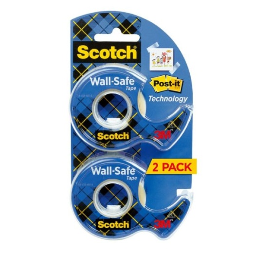 Scotch Wall-Safe Tape, 3/4" x 650", Clear