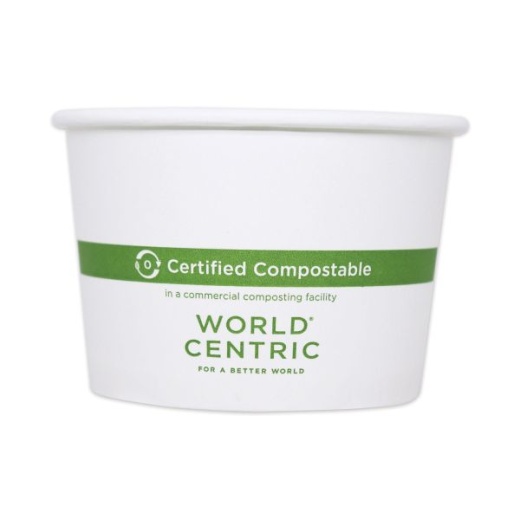 World Centric Paper Bowls - 32 Oz, 4.4" Diameter X 5.8"H, White, 500/Carton