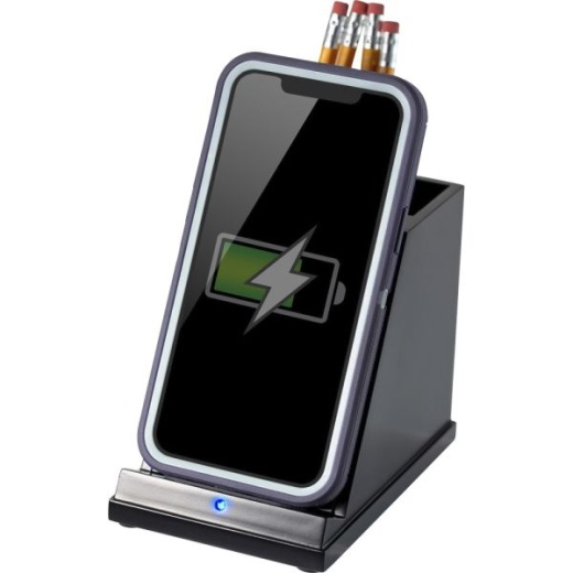 Victor Cs100 Wireless Phone Charger With Pencil Cup - Input Connectors: Usb - 1 Each