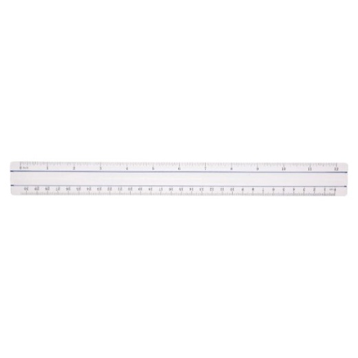 Acme Magnifying Ruler, Clear, 12"