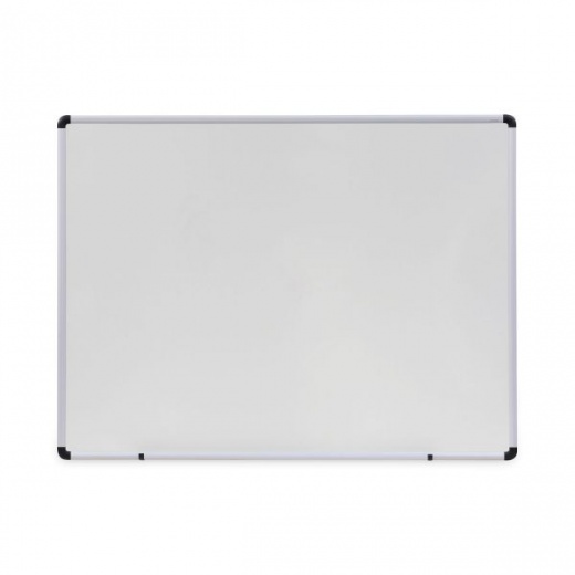 Universal Modern Melamine Dry Erase Board with Aluminum Frame, 48 x 36, White Surface