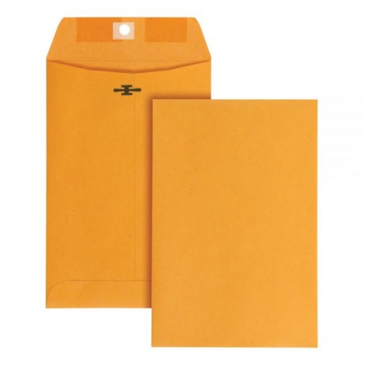 6 x 9 Manila Envelopes with Clasp Closure - Brown Kraft, Box of 100