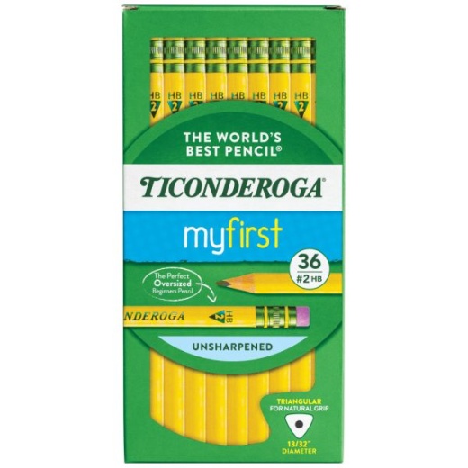 Ticonderoga My First Tri-Write Triangular No. 2 Pencils, #2 Lead, Soft, Pack Of 36