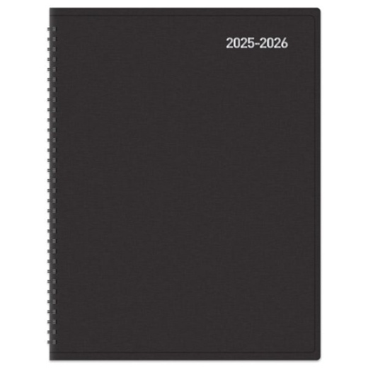 2025-2026 Office Depot Brand 14-Month Weekly/Monthly Academic Planner, Horizontal Format, 8" X 11", 30% Recycled, Black, July 2025 To August 2026