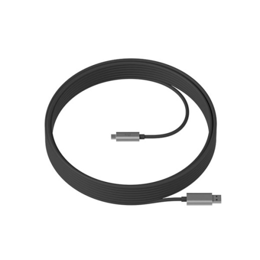 Logitech Strong USB Cable - 32.81 ft USB/USB-C Data Transfer Cable for Power Supply, Tap, Camera, Peripheral Device, PC, USB Hub, Webcam, Speakerphone