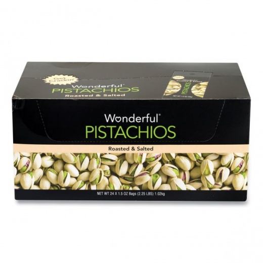 Wonderful Roasted and Salted Pistachios, 1.5 Oz Bag, 24/Pack