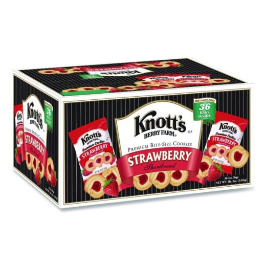 Knott's Berry Farm Premium Berry Jam Shortbread Cookies, Strawberry, 2 Oz, 36/Carton