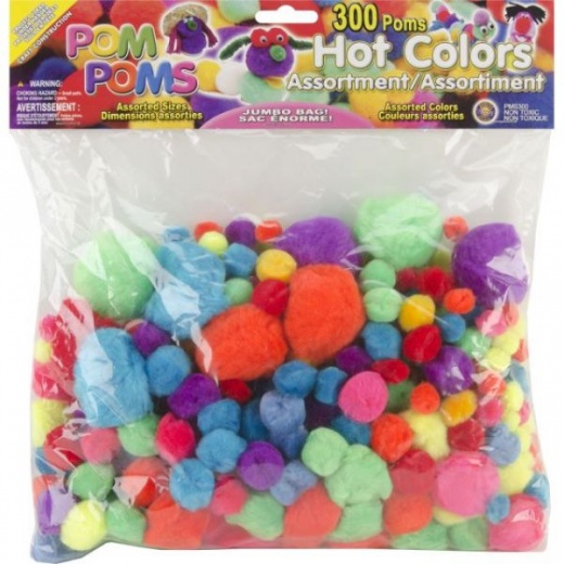 Pom-Poms Assorted 300/Pkg