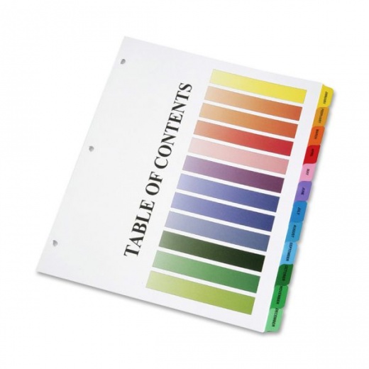 Skilcraft Monthly Index Dividers