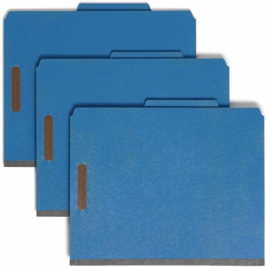 Smead Pressboard 2/5-Cut Tab Classification Folders with 2 Fasteners and 2 Dividers