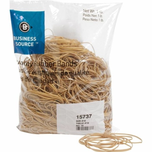 Business Source Quality Rubber Bands - Size: #19 - 3.5" Length X 0.1" Width - Sustainable - 1250 / Pack