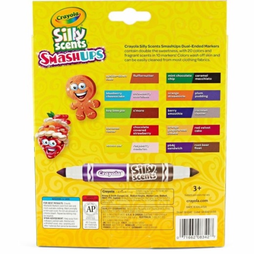 Crayola 10ct Silly Scents Smash Ups Fine Tip Washable Markers