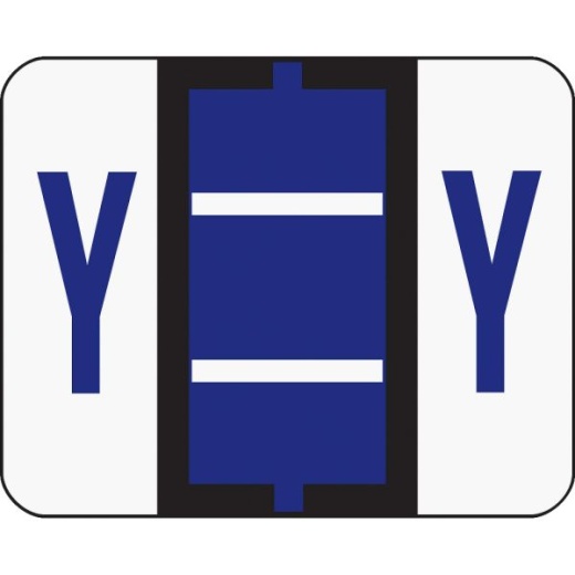 Smead BCCR Bar-Style Permanent Alphabetical Labels, Y, Violet, Roll Of 500