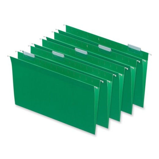 Universal Deluxe Bright Color Hanging File Folders, Legal Size, 1/5-Cut Tabs, Bright Green, 25/Box