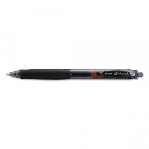 Pilot G-Knock Begreen Gel Rollerball Pen, Fine Point, 0.7 Mm, Black Barrel,  Black Ink, Pack Of 12