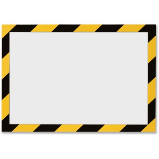 Durable Duraframe Security Self-Adhesive Magnetic Letter Sign Holder - Yellow/Black, 2 Pack