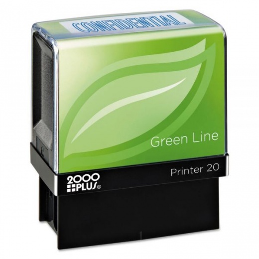 Cosco 2000Plus Green Line Message Stamp, Confidential, 1.5 x 0.56, Blue