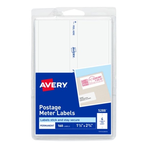 Avery Postage Meter Labels 5288 - 1 1/2" x 2 3/4" White Pack of 160