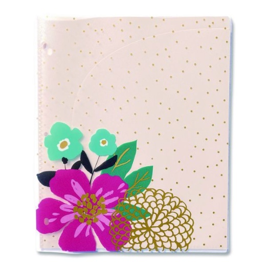 Carolina Pad Panache Glossy 3-Hole Punched 6-Pocket Folder, 11 X 8.5, Assorted