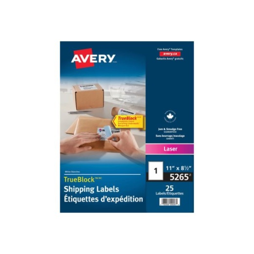 Avery Removable Labels 8-1/2 x 11, 25 Labels (6465)