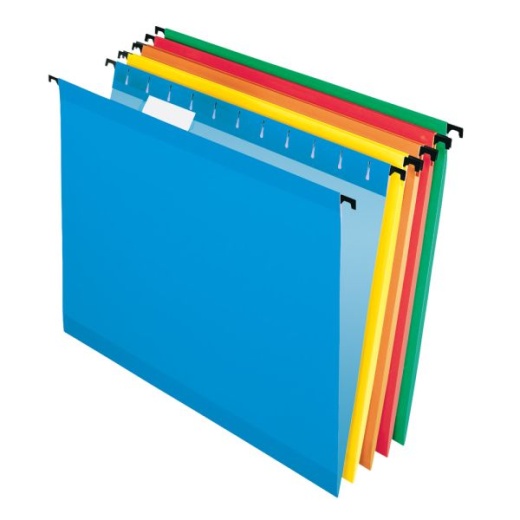 Pendaflex Surehook Technology Hanging File Folders, Letter Size, Assorted Colors, Box Of 20 Folders