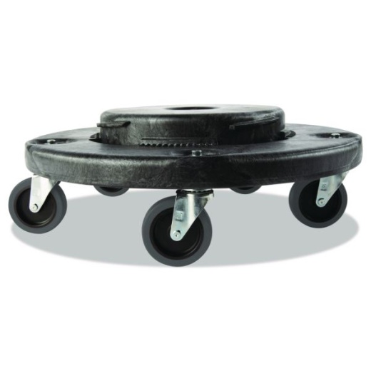 Rubbermaid Commercial Brute Quiet Dolly, 250 Lb Capacity, 18.25" Diameter x 6.63"H, Black