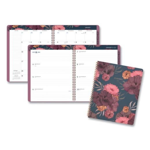 At-A-Glance Dark Romance Weekly/Monthly Planner, Floral Artwork, 11 x 8.5, Multicolor Cover, 13-Month: Jan 2025 to Jan 2026