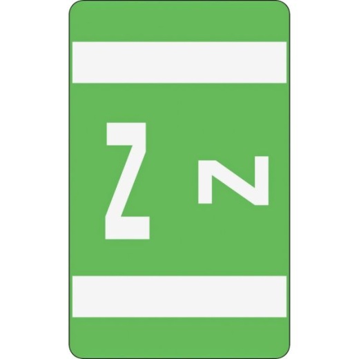 Smead ACCS Alphaz Permanent Color-Coded Label Refill Pack, Z, Light Green - Pack of 100