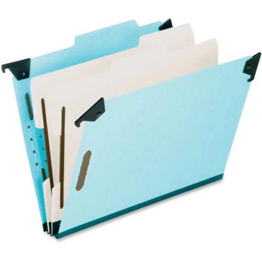 Pendaflex Hanging Classification Folder, 2 Dividers, 6 Partitions, Legal Size, Blue
