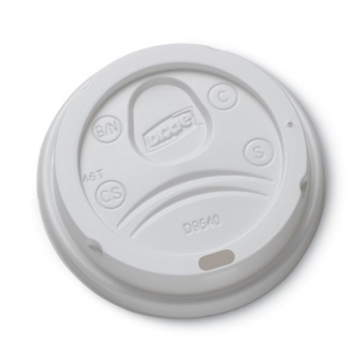 Dixie Sip-Through Dome Hot Drink Lids - Fits 10 Oz Cups, White, 100/Pack