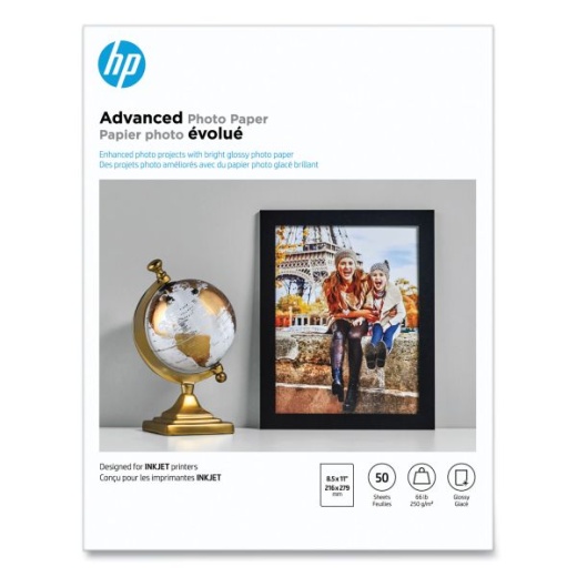 Hp Advanced Photo Paper For Inkjet Printers, Glossy, Letter Size