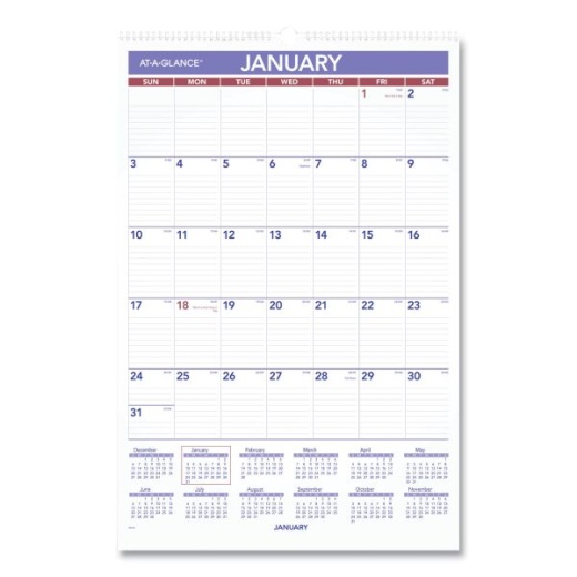 At-A-Glance Monthly Wall Calendar 2025