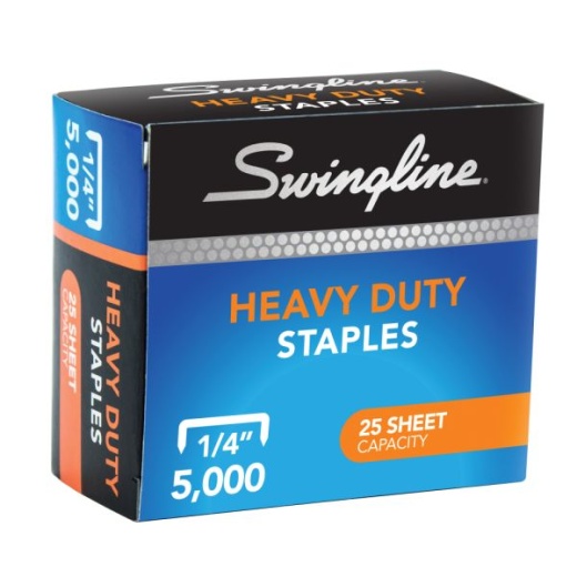 Swingline Heavy-Duty Staples, 1/4" Box Of 5000
