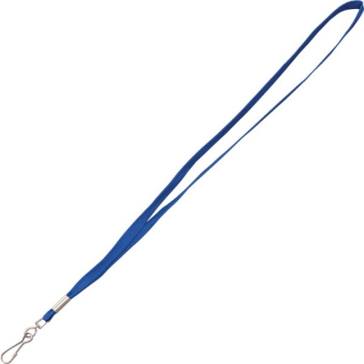 Advantus Metal Clasp Lanyard - 36" Length - Blue - Woven, Metal