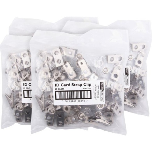 Sicurix Id Badge Holder Strap Clip Adapter, 2/5", Clear, Box of 25
