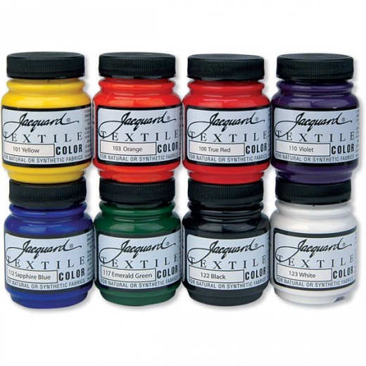 Jacquard Textile Color Fabric Paint 2.25Oz 8/Pkg - Vibrant Colors for Crafting