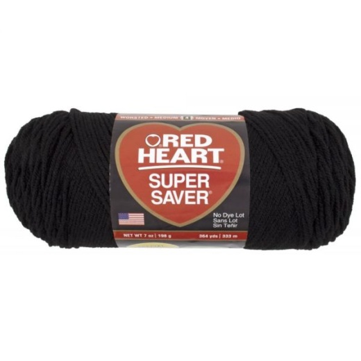 Red Heart Super Saver Yarn - Black