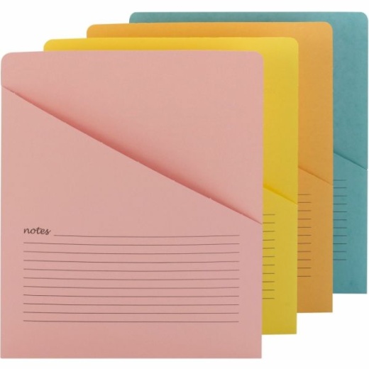 Smead Organized Up Recycled File Jacket - Aqua, Goldenrod, Pink, Yellow - 10% Recycled - 12/Pack