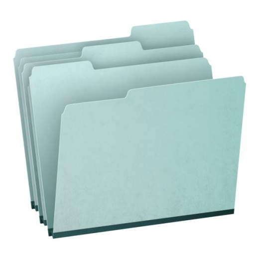 Pendaflex 1/3-Cut Pressboard Tab Folders, Letter Size, Blue, Box Of 25