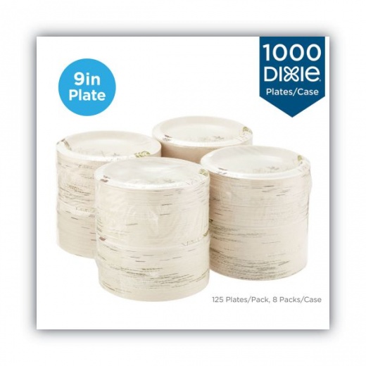 Dixie 6 7/8 Medium-Weight Paper Plates by GP PRO (Georgia-Pacific);  Pathways; UX7WS (CASE); 125 Count (Pack of 4); Total 500