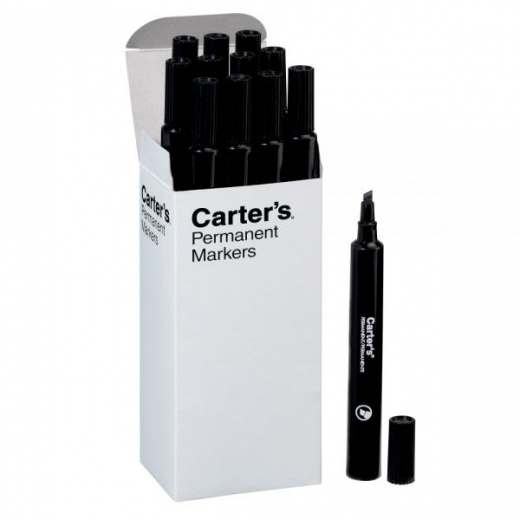 Avery Carter's Permanent Markers, Chisel Tip, Large Desk-Style Size, Black
