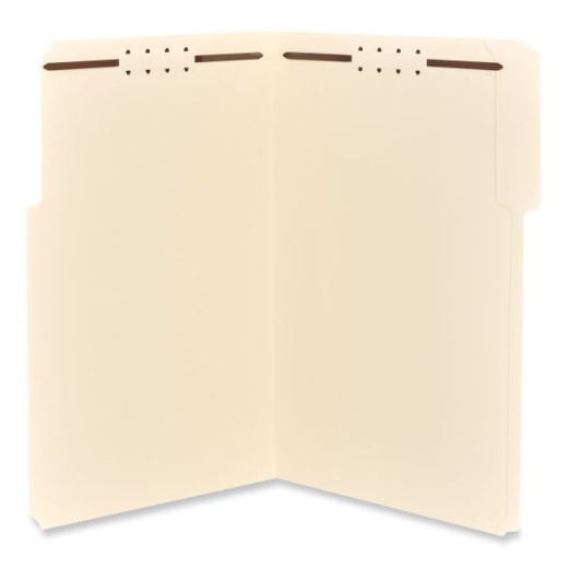 Universal Reinforced Top Tab Fastener Folders, 0.75" Expansion, 2 Fasteners, Legal Size, Manila Exterior