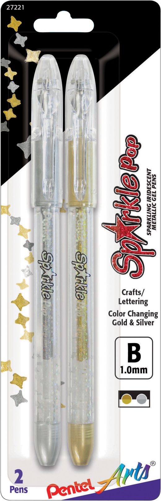 Pentel Sparkle Pop Metallic Gel Pens 1.0Mm 2/Pkg