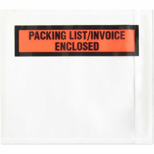 Sparco Pre-Labeled Waterproof Packing Envelopes - Packing 1/2" Width X 5 1/2" Length - Self-Adhesive Seal - Low Density Polyethylene (Ldpe) - 1000 / Box - White